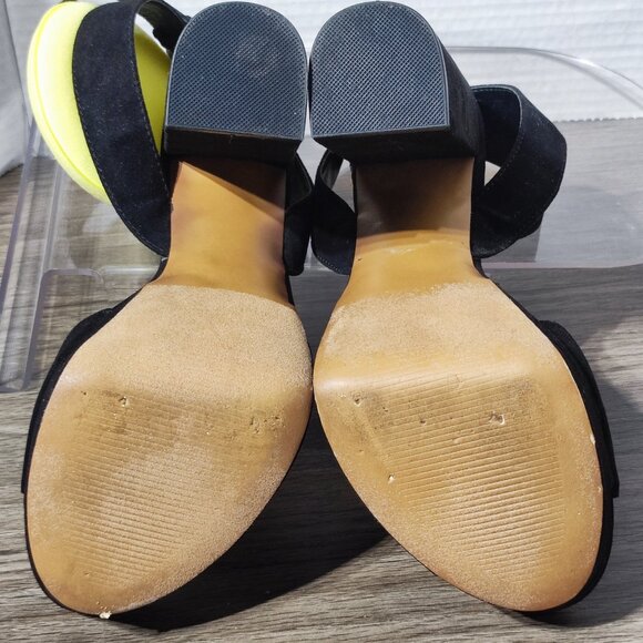 Steve Madden Kali Chanky Heels women's size 8.5 black flocked fabric - Picture 9 of 11